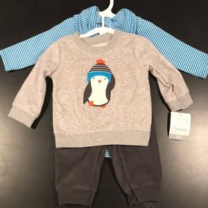Carter’s three piece penguin set